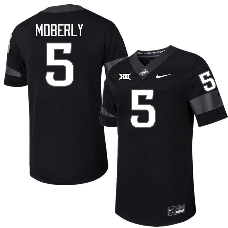 Men #5 Connor Moberly Iowa State Cyclones College Football Jerseys Stitched-Black